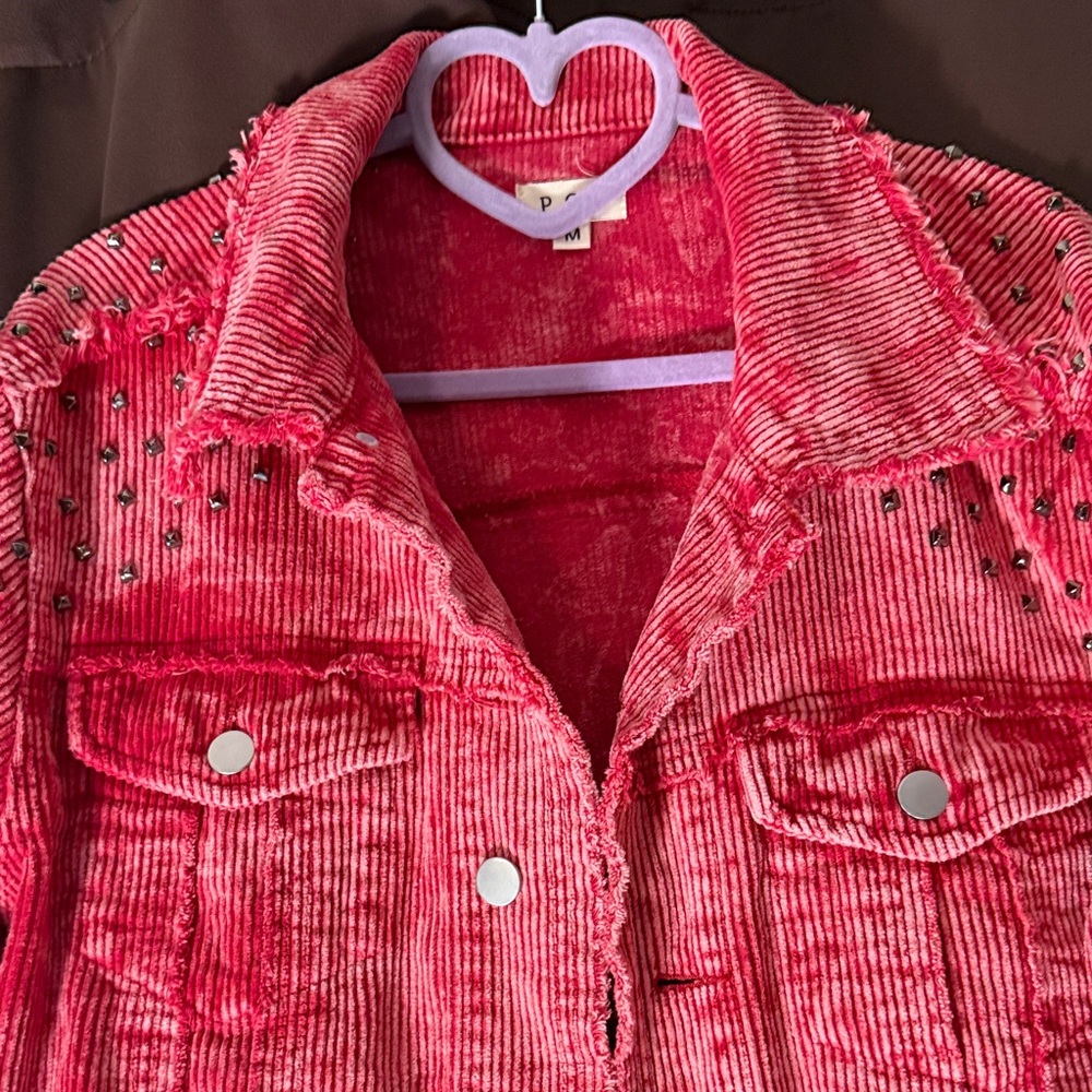 POL Vibrant Red Corduroy Jacket - Picture 4 of 7